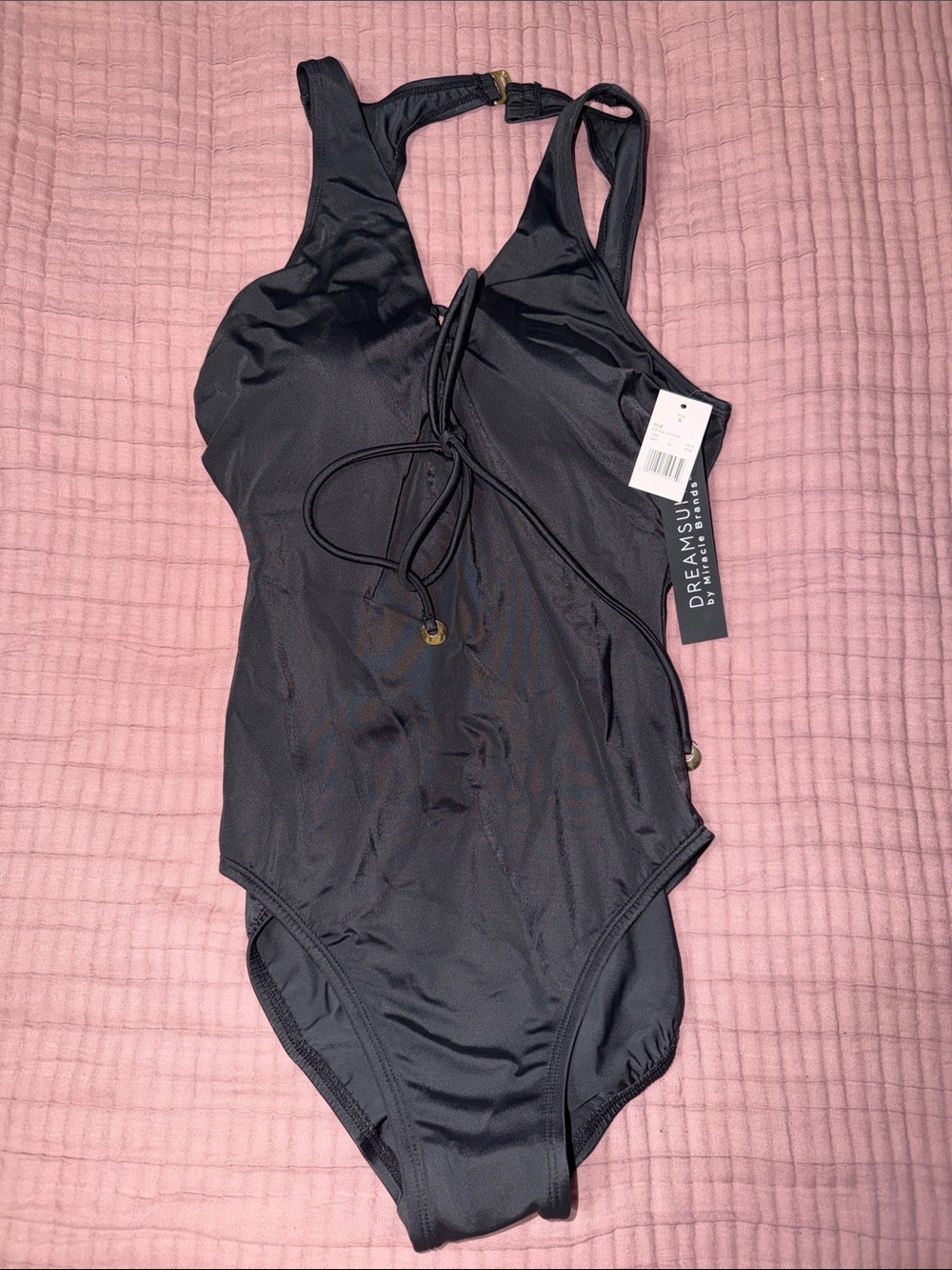 Dreamsun Black womens ' One-Piece Swimsuit size 8- NWT